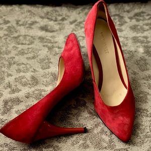 Red Suede Pumps